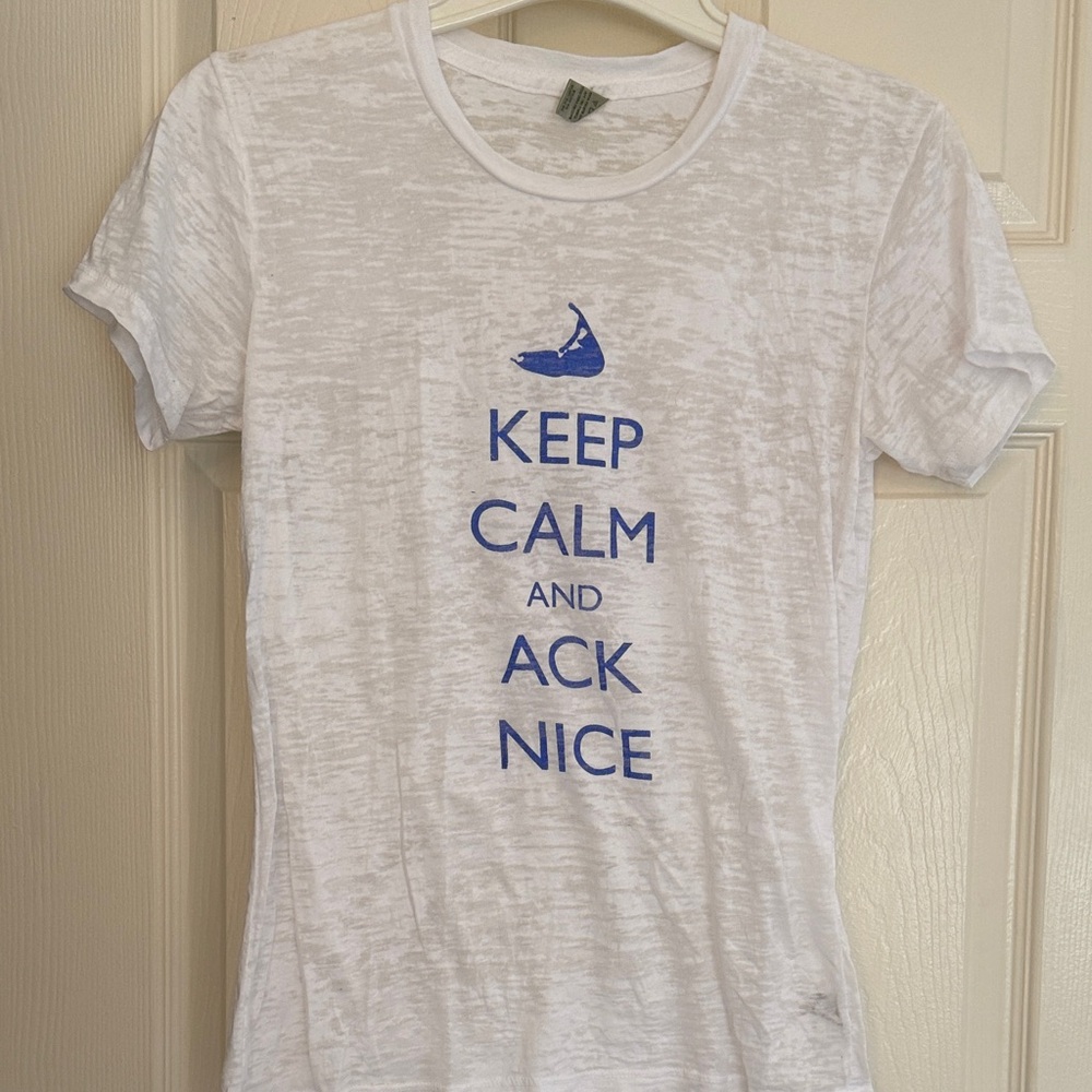 Nantucket Alternative White Short Sleeve Tee with Blue Whale Graphic